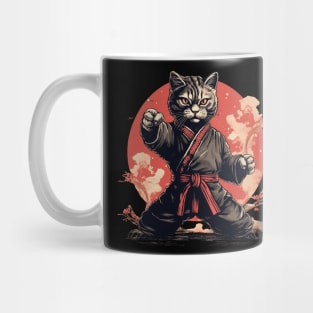 Samurai Ninja Cat with Japanese Kimono Mug